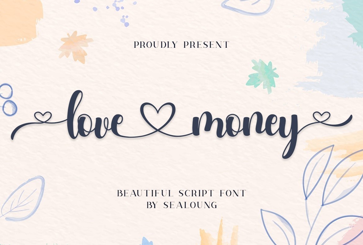 lovemoney好看时尚婚礼手写英文字体下载