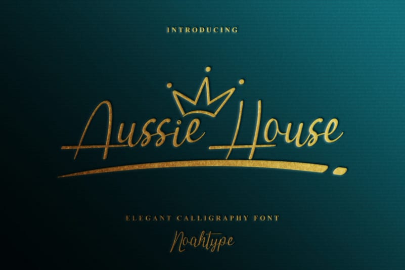 AussieHouse优雅手写签名英文字体下载插图