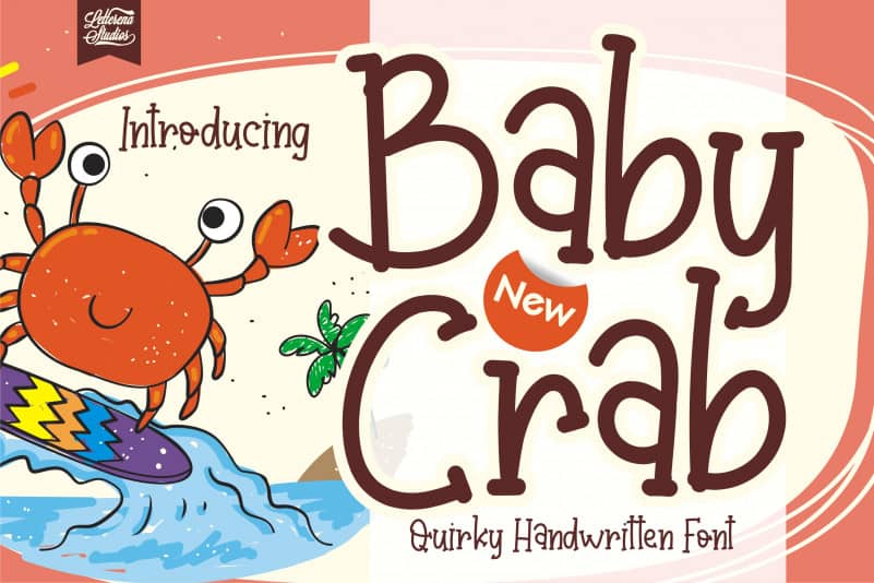 Baby Crab休闲马克笔手写英文字体下载插图
