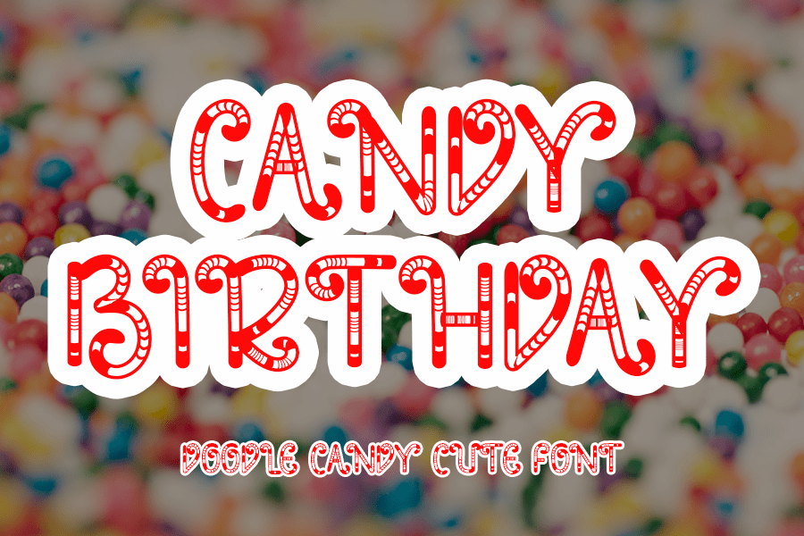 Candy-Birthday趣味线条装饰花式英文字体下载插图