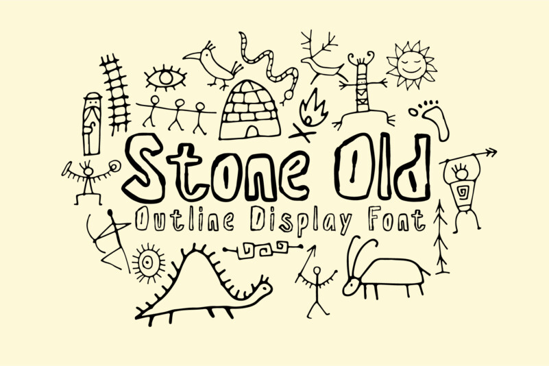 Stone-Old童趣空心字手写英文字体下载插图