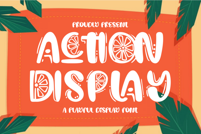 Action-Display甜美趣味橙子花式英文字体下载插图