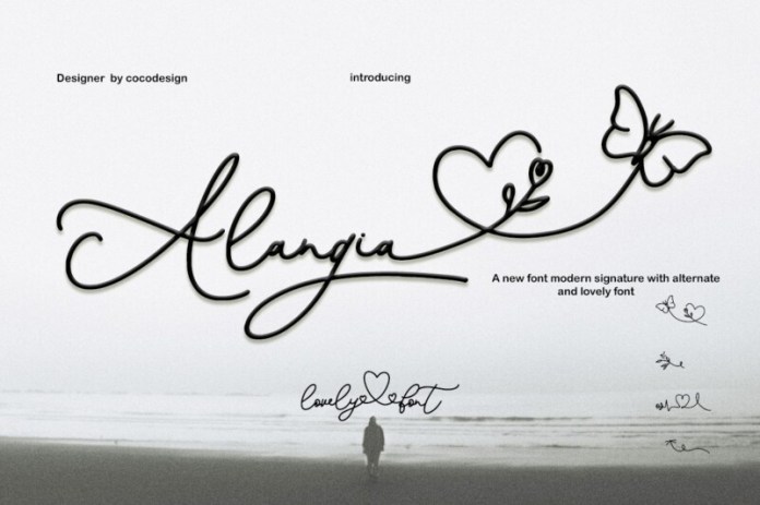 alangia潇洒签名纹身手写英文字体下载插图