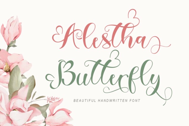 Alestha-Butterfly好看手写纹身英文字体下载插图