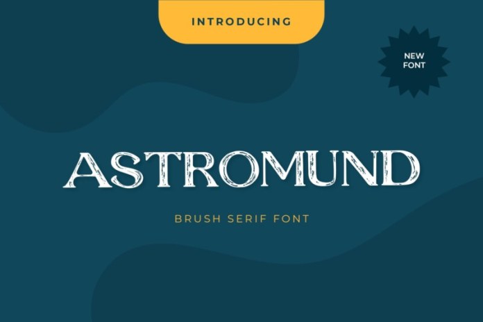 astromund大气毛笔笔刷衬线英文字体下载插图