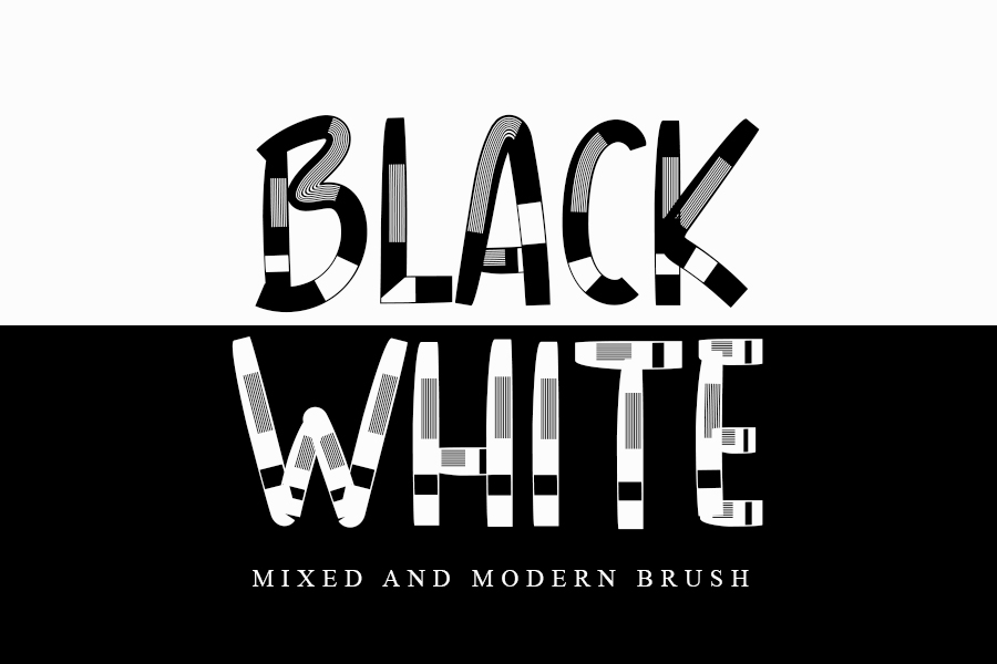 BLACK-WHITE黑白高级笔刷手写英文字体下载插图