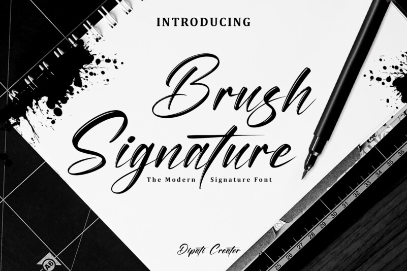 Brush-Signature笔刷签名手写英文字体下载插图
