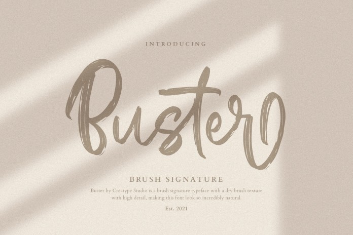 BusterRegular个性笔刷签名书法英文字体下载插图