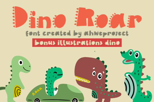 Dino-Roar儿童绘本画册花式英文字体下载插图