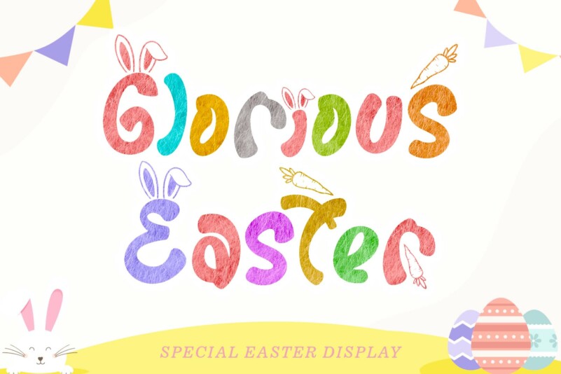 Glorious可爱兔耳朵花式英文字体下载插图