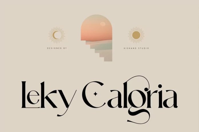 LekyCalgria品牌logo衬线英文字体下载插图