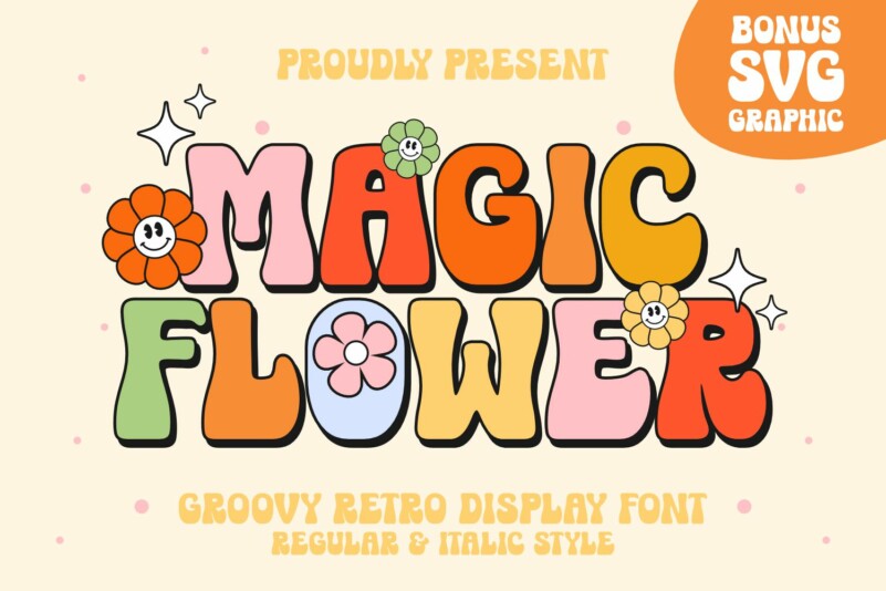 Magic-Flower标题花式卡通英文字体下载插图