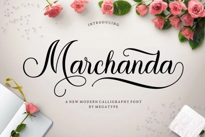 marchanda婚礼请柬书法连笔英文字体下载插图