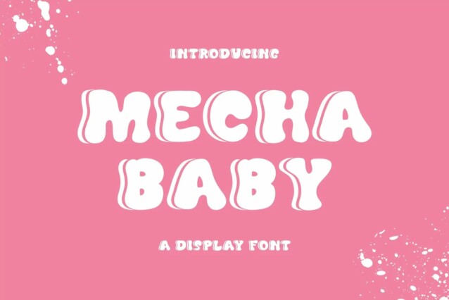 mecha-baby可爱卡通手写英文字体下载插图