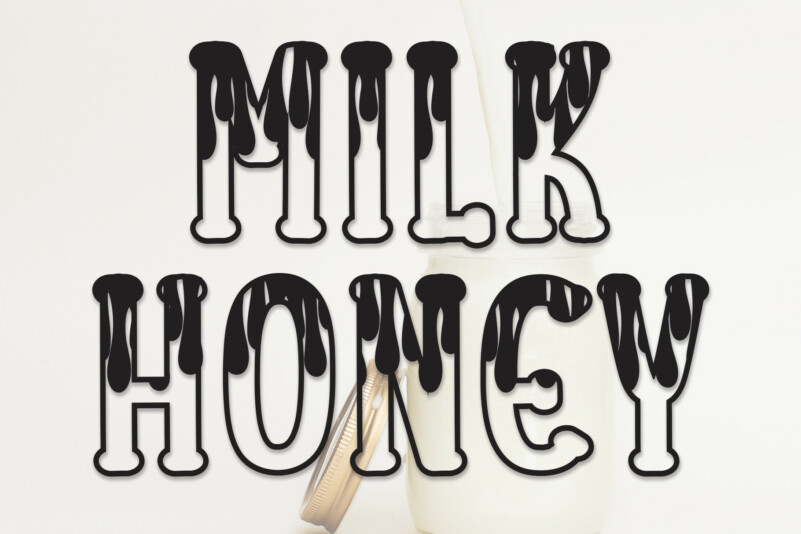 Milk-Honey创意花式牛奶英文字体下载插图