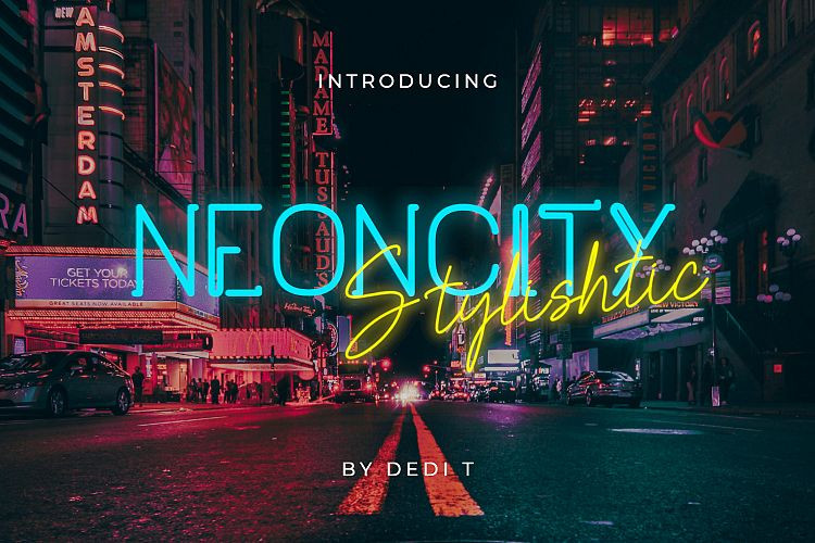 Neoncity城市发光字花式英文字体下载插图