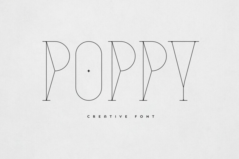 Poppy创意品牌logo极细哥特英文字体下载插图