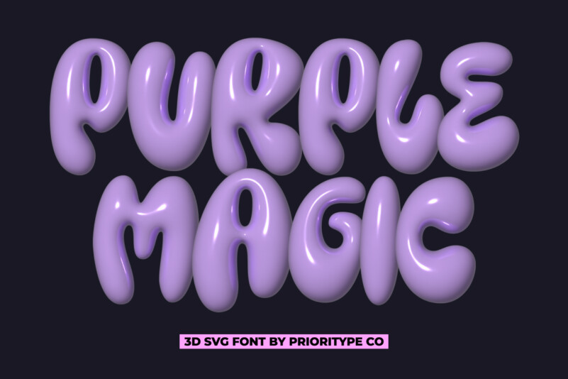 Purple-Magic 3d立体花式英文字体下载插图