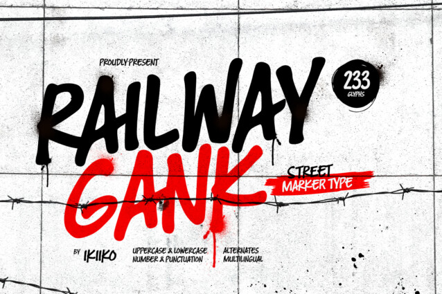 RailwayGank墙体涂鸦海报手写英文字体下载插图