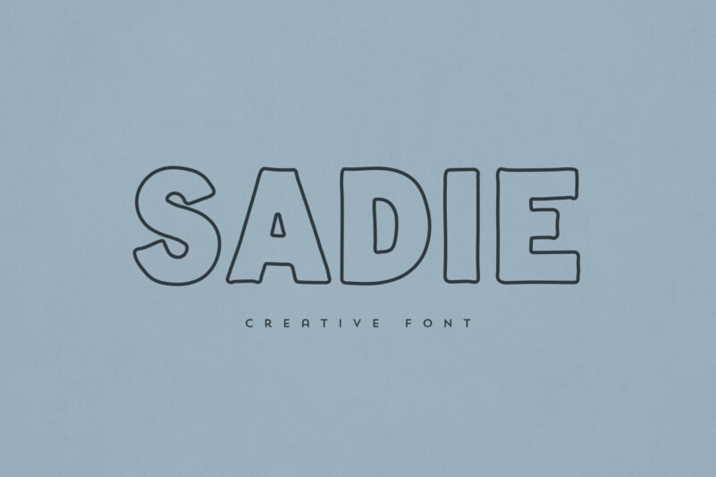 Sadie服装装饰手写空心字英文字体下载插图