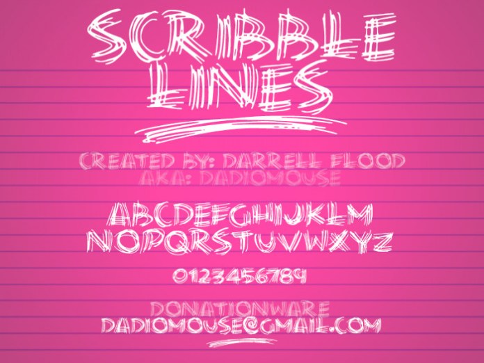 Scribble Lines墙体涂鸦线条手写英文字体下载插图