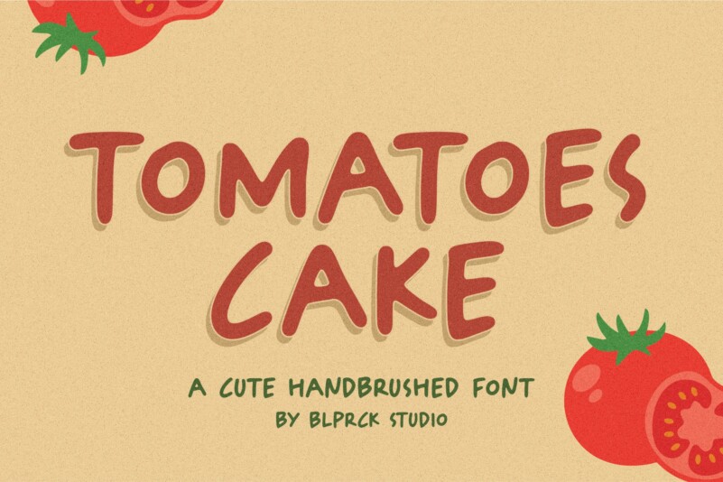 Tomatoes-Cake可爱卡通手写英文字体下载插图
