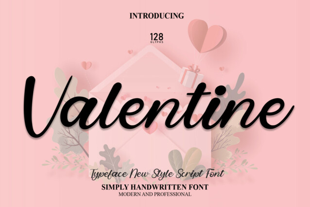 Valentine时尚好看手写英文字体下载插图