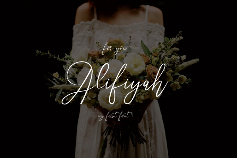Alifiyah浪漫婚礼婚庆手写英文字体免费下载插图