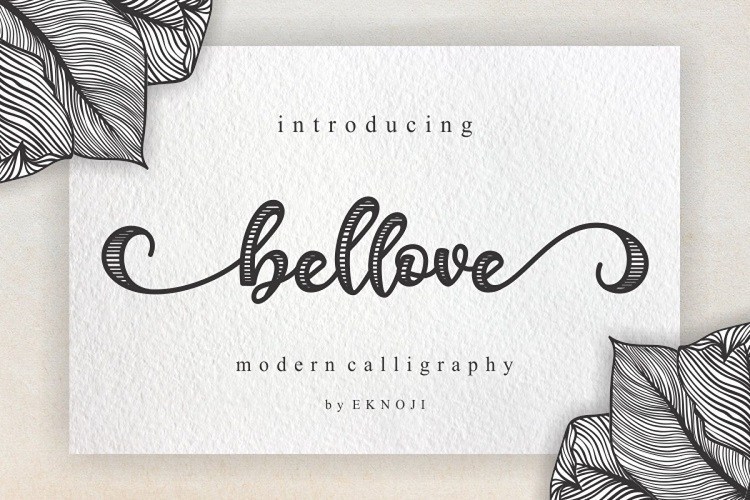 Bellove时尚线条装饰花式英文字体下载插图