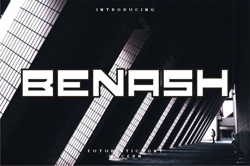 benash现代无衬线等宽简约logo英文字体下载插图