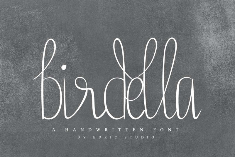 Birdella学历署名标题文字手写英文字体免费下载插图