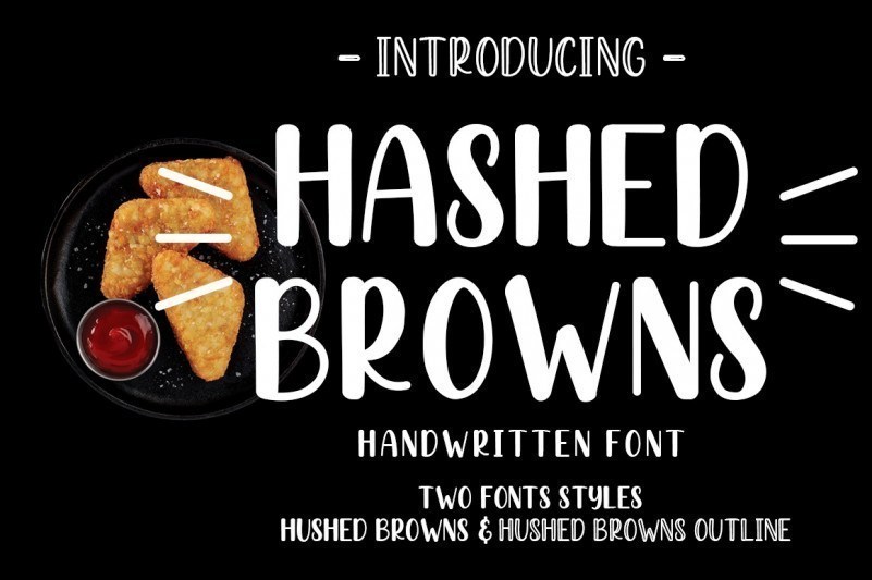 Hashed Browns轻食圆润手写英文字体下载插图