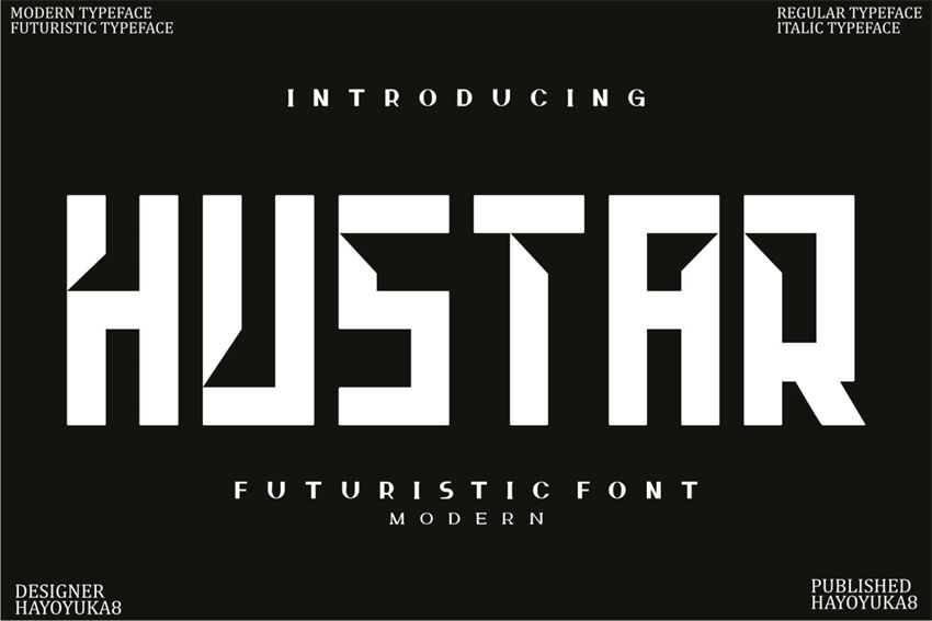 hustar等宽现代无衬线未来科技英文字体下载插图