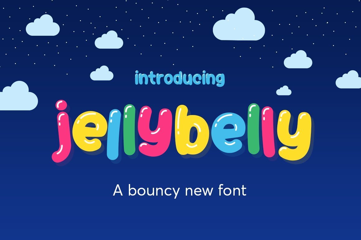 JellyBelly圆润卡通婴幼儿手写英文字体下载插图