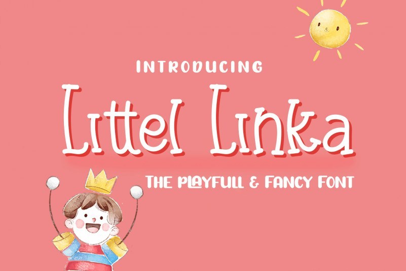 Littel Linka母婴用品可爱卡通手写英文字体下载插图