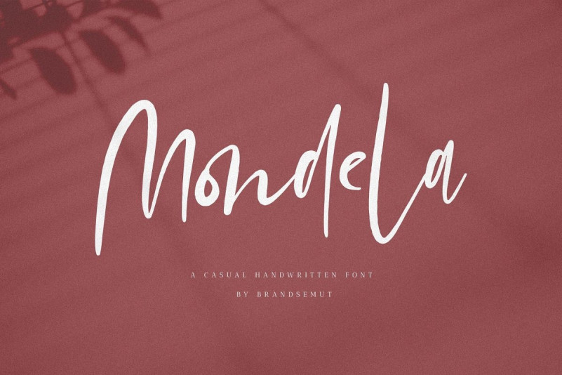 Mondela品牌logo书法手写英文字体免费下载插图