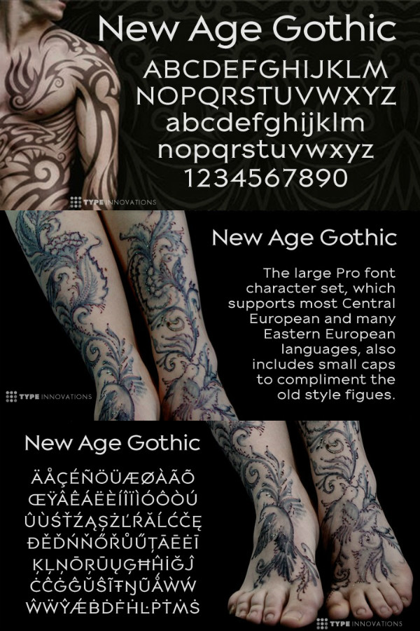 New Age Gothic刺青纹身无衬线英文字体免费下载插图