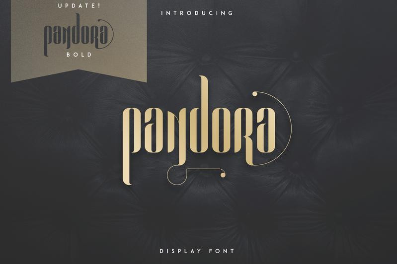 Pandora创意奢华衬线英文字体免费下载插图
