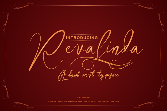Revalinda经典包装设计书法英文字体下载插图
