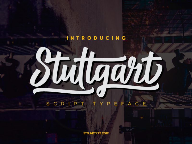 Stuttgart设计师logo连笔手写英文字体下载插图