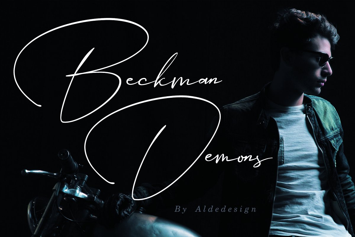 Beckman单线条手写署名英文字体下载插图