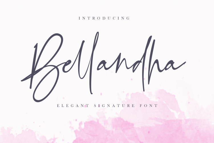 Bellandha设计师手写签名连笔英文字体免费下载插图