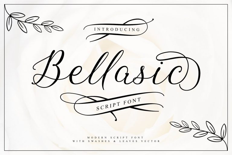 Bellasic时尚品牌精品包装手写连笔英文字体免费下载插图