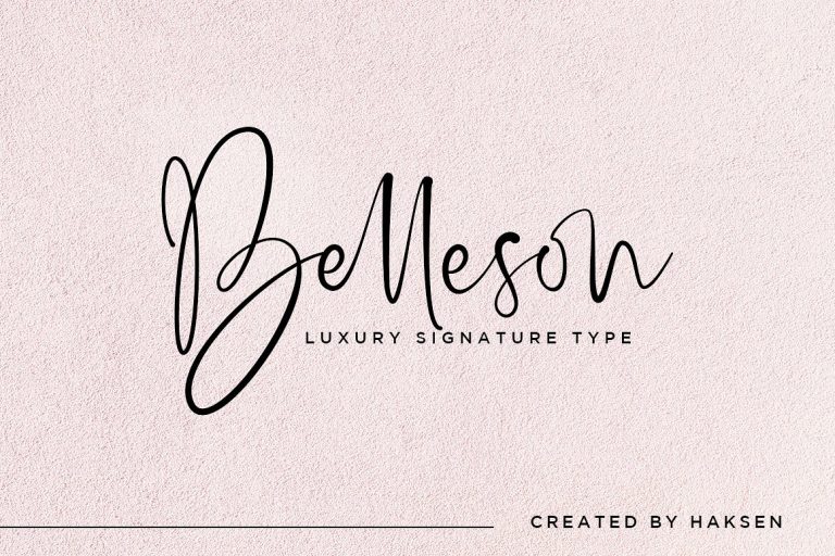 Belleson潮牌奢侈品手写签名英文字体免费下载插图