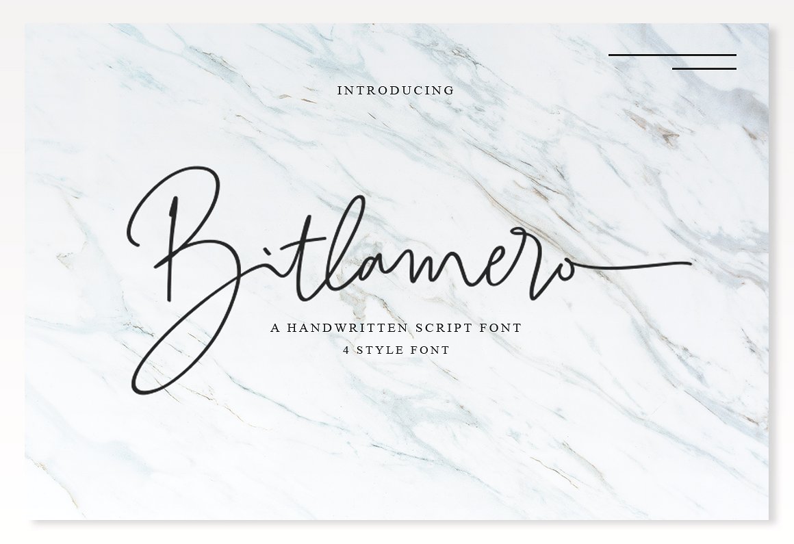 Bitlamero纤细连笔手写英文字体免费下载插图