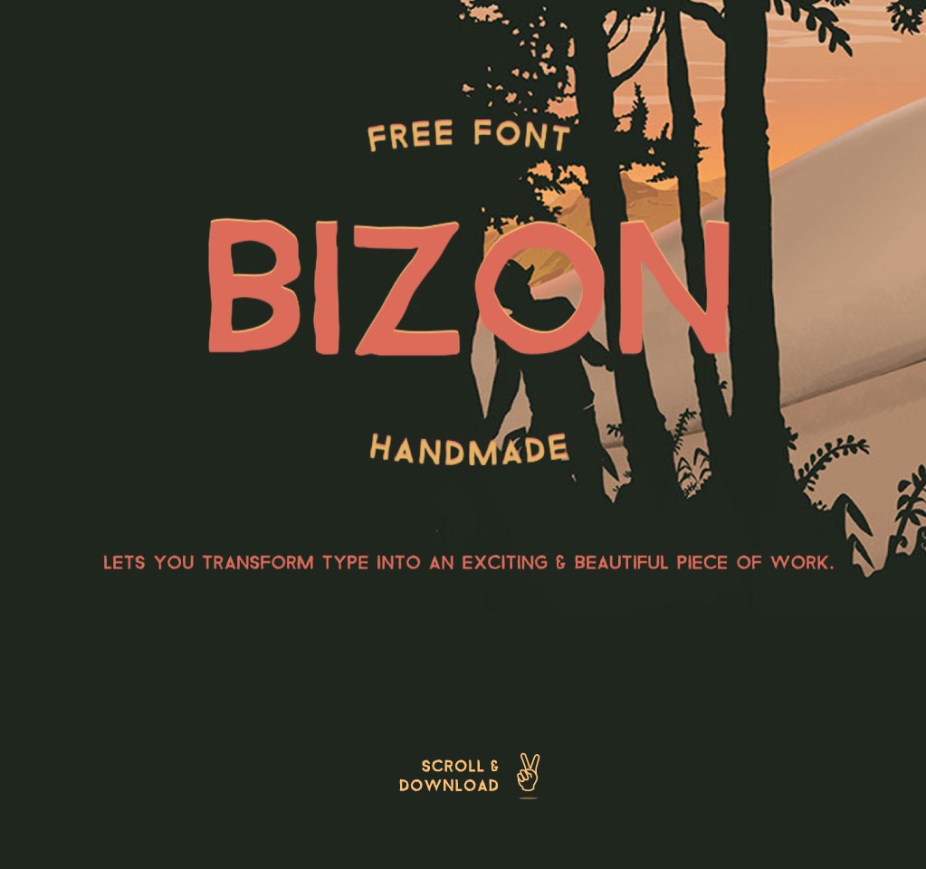 Bizon海报标题手写英文字体免费下载插图