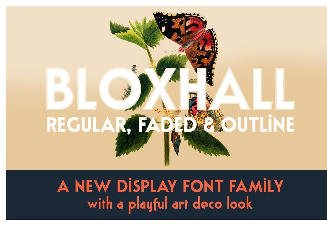 Bloxhall个性描边无衬线标题英文字体下载插图