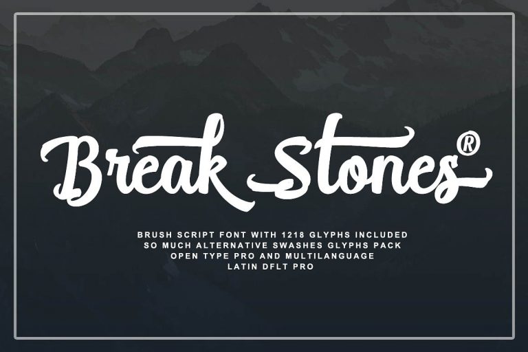 Break Stones笔刷手写logo英文字体下载插图