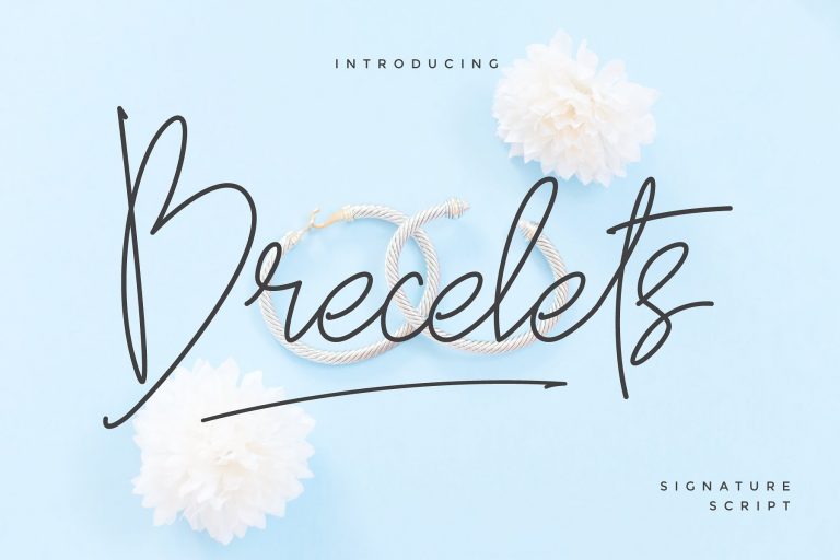 Brecelets个性设计签名手写连笔英文字体免费下载插图