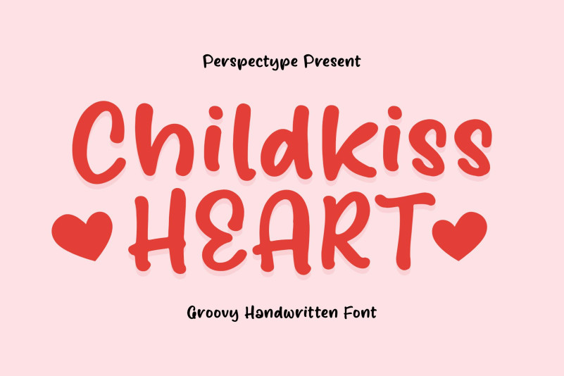 childkiss-heart手抄报童趣手写艺术英文字体下载插图